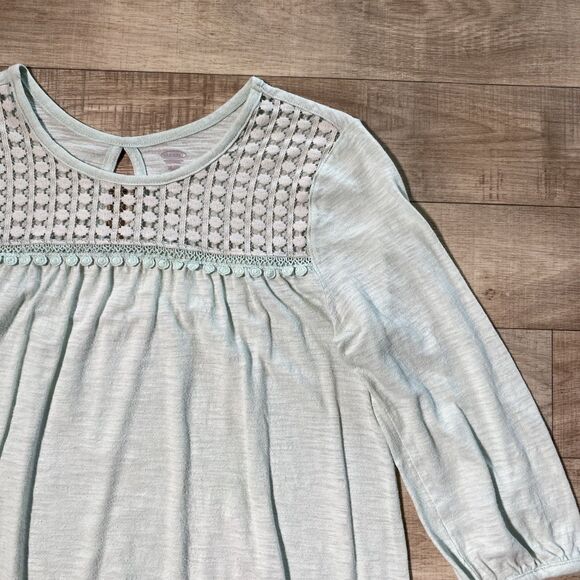 Old Navy Girls Blouse Shirt Lace Detail Boho Mint Green Size XL(14) - Picture 2 of 8